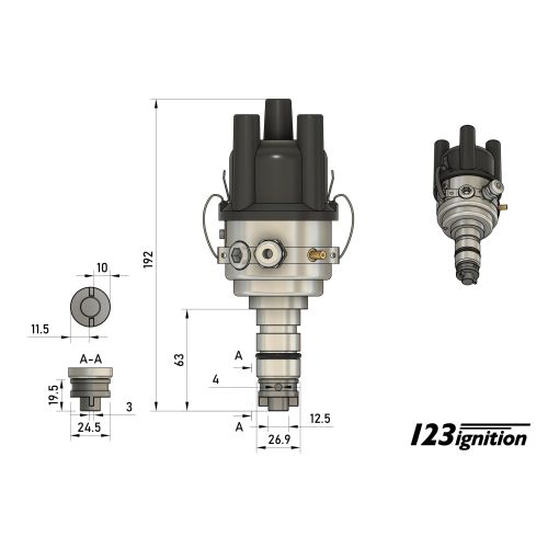123/GB-4-R für 4 Zylinder Lucas distributor