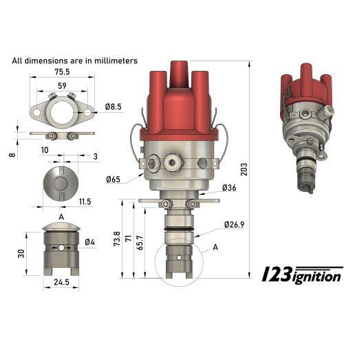 123ignition Citroën-4-R-DV para el ID-19B intentó desde 9-66 hasta 9-68 con un DV motor