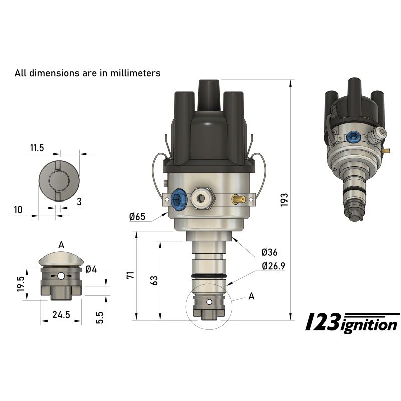 123ignition TUNE+ 4-R-V-G (Bluetooth), Kit complet MGB