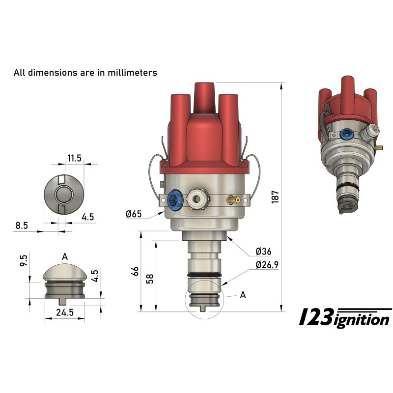 123ignition TUNE+ 4-R-V-V (Bluetooth) juego completo para su Vocho